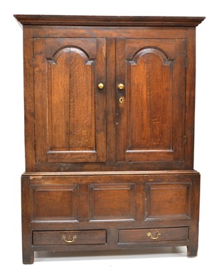 Lot 442 - 18th-century oak livery cupboard