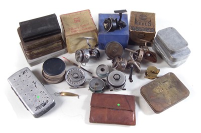 Lot 312 - Two Hardy reels and related fishing vintage tackle