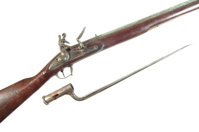 Lot 124 - East India Company Brown Bess Musket, with bayonet and part sling.