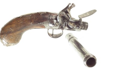 Lot 2 - Flintlock Queen Anne pistol by Walker of London