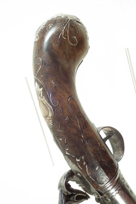 Lot 2 - Flintlock Queen Anne pistol by Walker of London