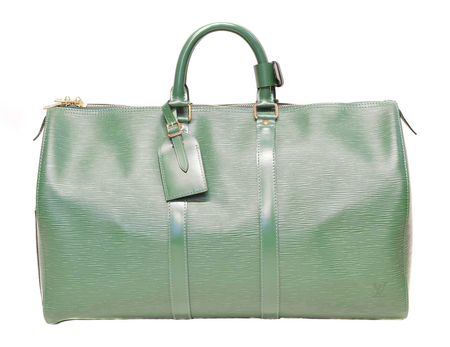 Lot 73 - A Louis Vuitton green Epi Keepall 45 luggage bag