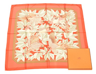 Lot 49 - A Hermès "Les Perroquets" silk scarf by Joachim Metz