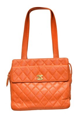 Lot 55 - A Chanel Front Pocket Turnlock Tote Shoulder Bag