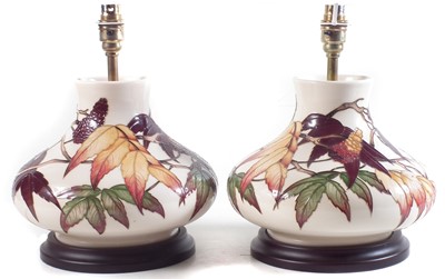 Lot 207 - Pair of Moorcroft lamps