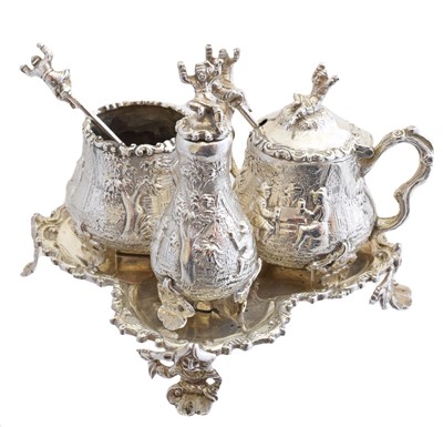 Lot 182 - A Victorian silver cruet set
