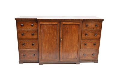 Lot 443 - George III mahogany breakfront linen cupboard