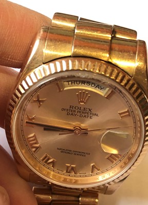 Lot 145 - A gents 18ct gold Rolex Oyster Perpetual Day-Date wristwatch