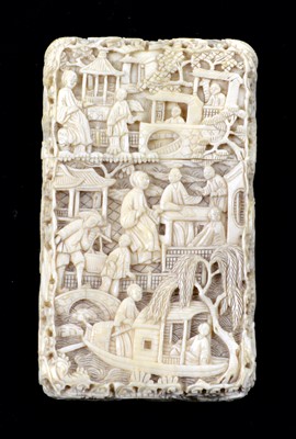 Lot 307 - Late 19th-century Japanese ivory card case
