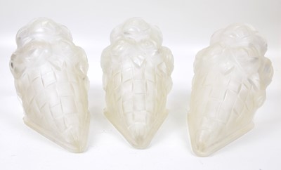 Lot 145 - Three Frosted Glass Degue Wall Sconces