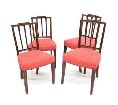 Lot 380 - Twelve Hepplewhite design single chairs