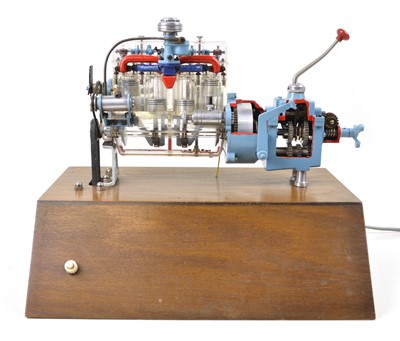 Lot 127 - Four Cylinder Cutaway Engine with Gearbox