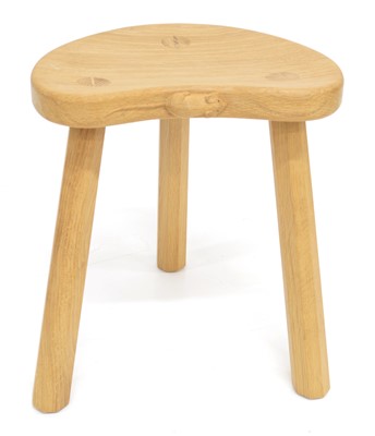 Lot 257 - A Robert Thompson of Kilburn "Mouseman" Oak Cow Stool
