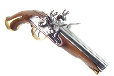 Lot 10 - Inert reproduction flintlock double barrel pistol