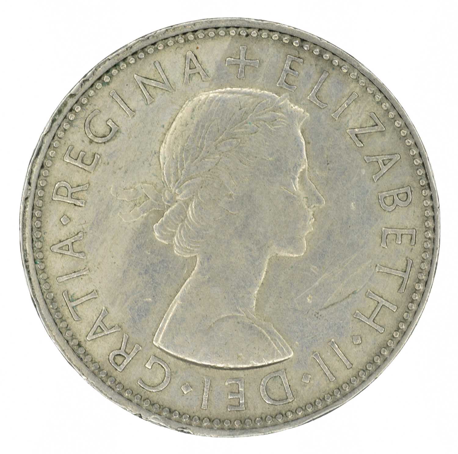 Lot 90 - Mis-Strike Florin, Elizabeth II, Obverse Brockage, VF.