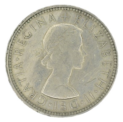 Lot 90 - Mis-Strike Florin, Elizabeth II, Obverse Brockage, VF.