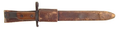 Lot 247 - Ross Rifle bayonet and scabbard with frog