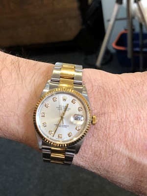 Lot 144 - A gents steel and gold Rolex Oyster Perpetual Datejust wristwatch