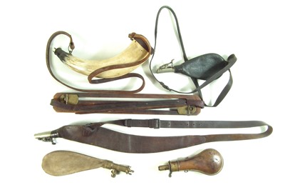 Lot 166 - Five shot / powder flasks
