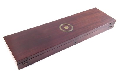 Lot 176 - Mahogany gun case labelled Theophilus Richards