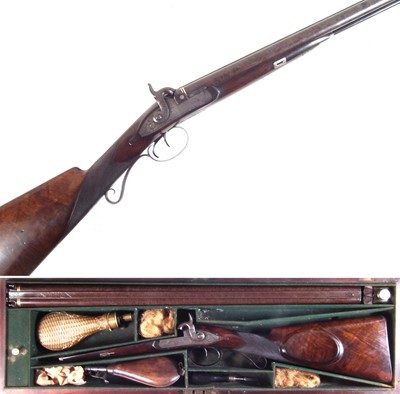 Lot 123 - Holmes of Liverpool 16 bore percussion double barrel sporting gun