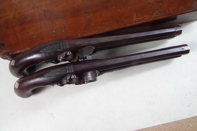 Lot 1 - Matched pair of Flintlock dueling pistols by Wogdon and Barton London.