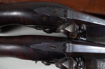 Lot 1 - Matched pair of Flintlock dueling pistols by Wogdon and Barton London.