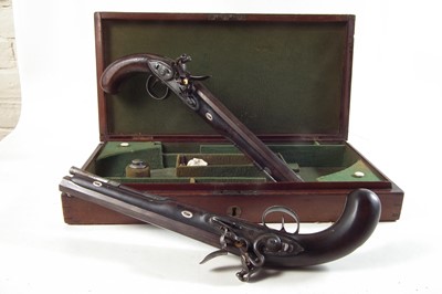 Lot 1 - Matched pair of Flintlock dueling pistols by Wogdon and Barton London.