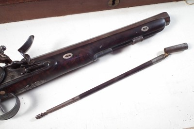 Lot 1 - Matched pair of Flintlock dueling pistols by Wogdon and Barton London.