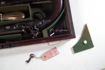 Lot 1 - Matched pair of Flintlock dueling pistols by Wogdon and Barton London.
