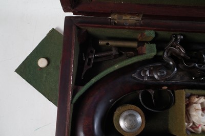 Lot 1 - Matched pair of Flintlock dueling pistols by Wogdon and Barton London.