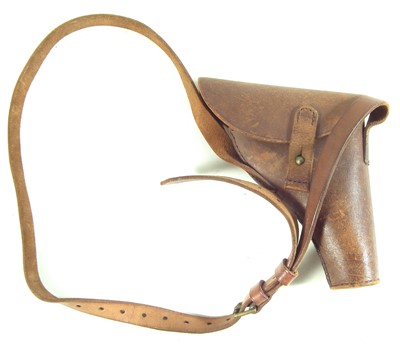 Lot 250 - Rare WWII holster and belt for a 1 inch Signal pistol