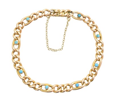 Lot 1 - An early 20th century turquoise bracelet