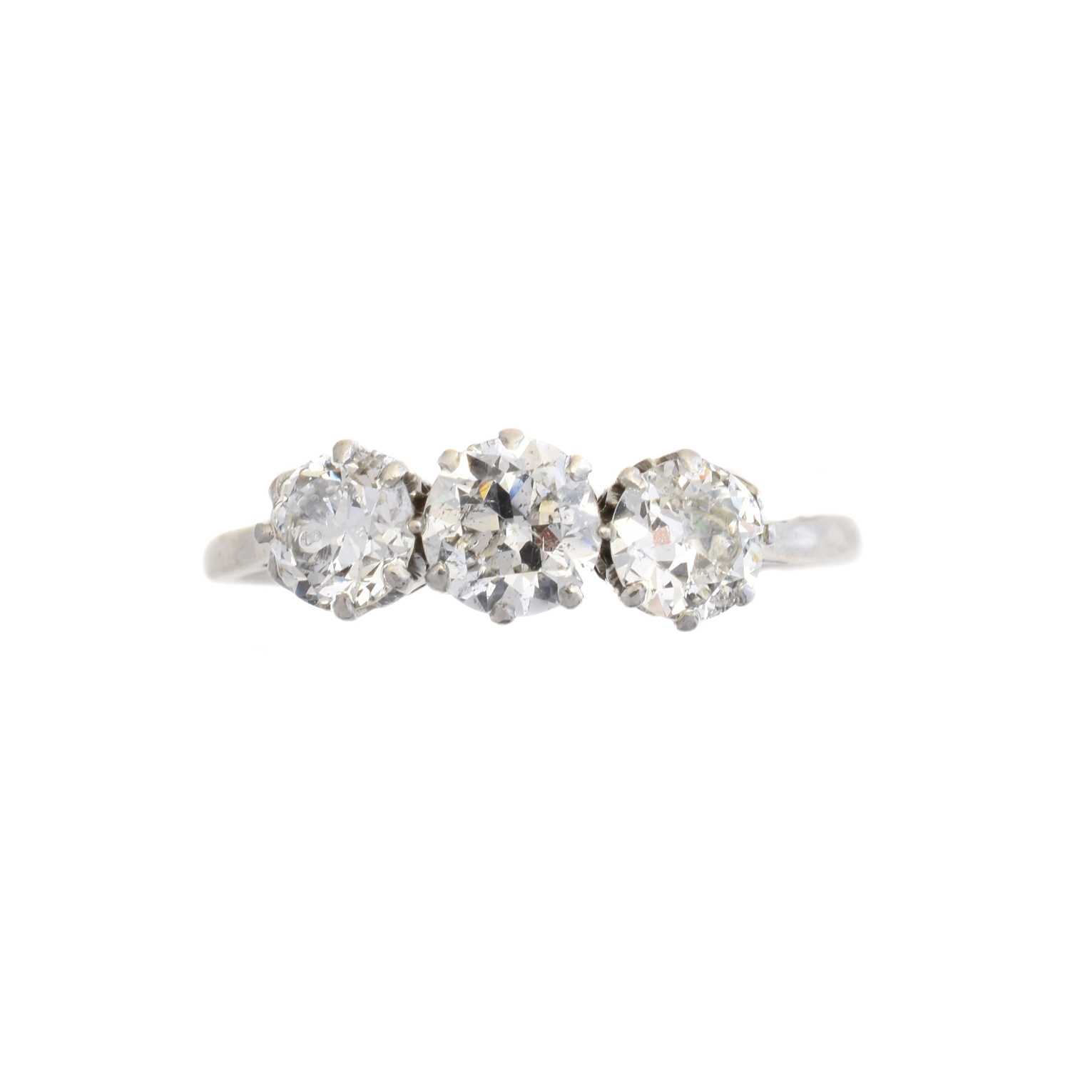 Lot 111 - A diamond three stone ring