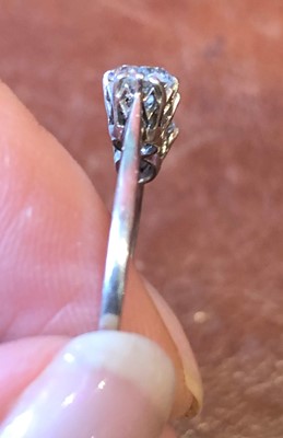 Lot 111 - A diamond three stone ring
