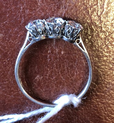 Lot 111 - A diamond three stone ring