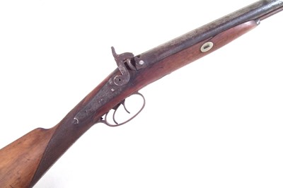 Lot 115 - Percussion 16 bore double barrel shotgun by D. Egg