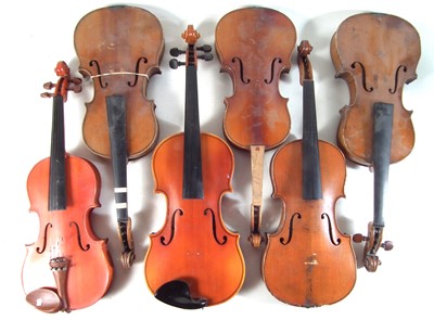 Lot 19 - Six violins