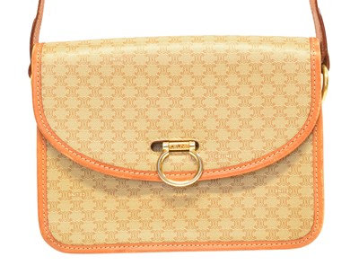 Lot 49 - A Celine Vintage Macadam Shoulder Flap Bag
