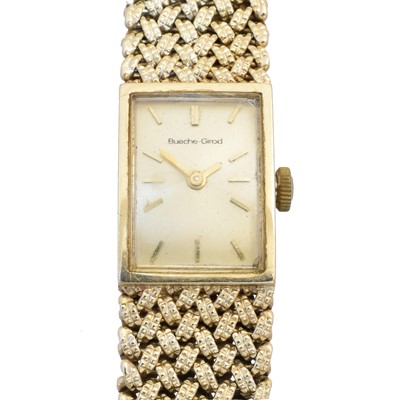 Lot 127 - A 9ct gold ladies Bueche Girod watch