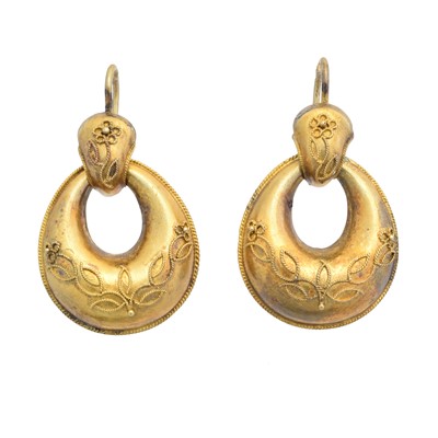 Lot 46 - A pair of Victorian drop earrings