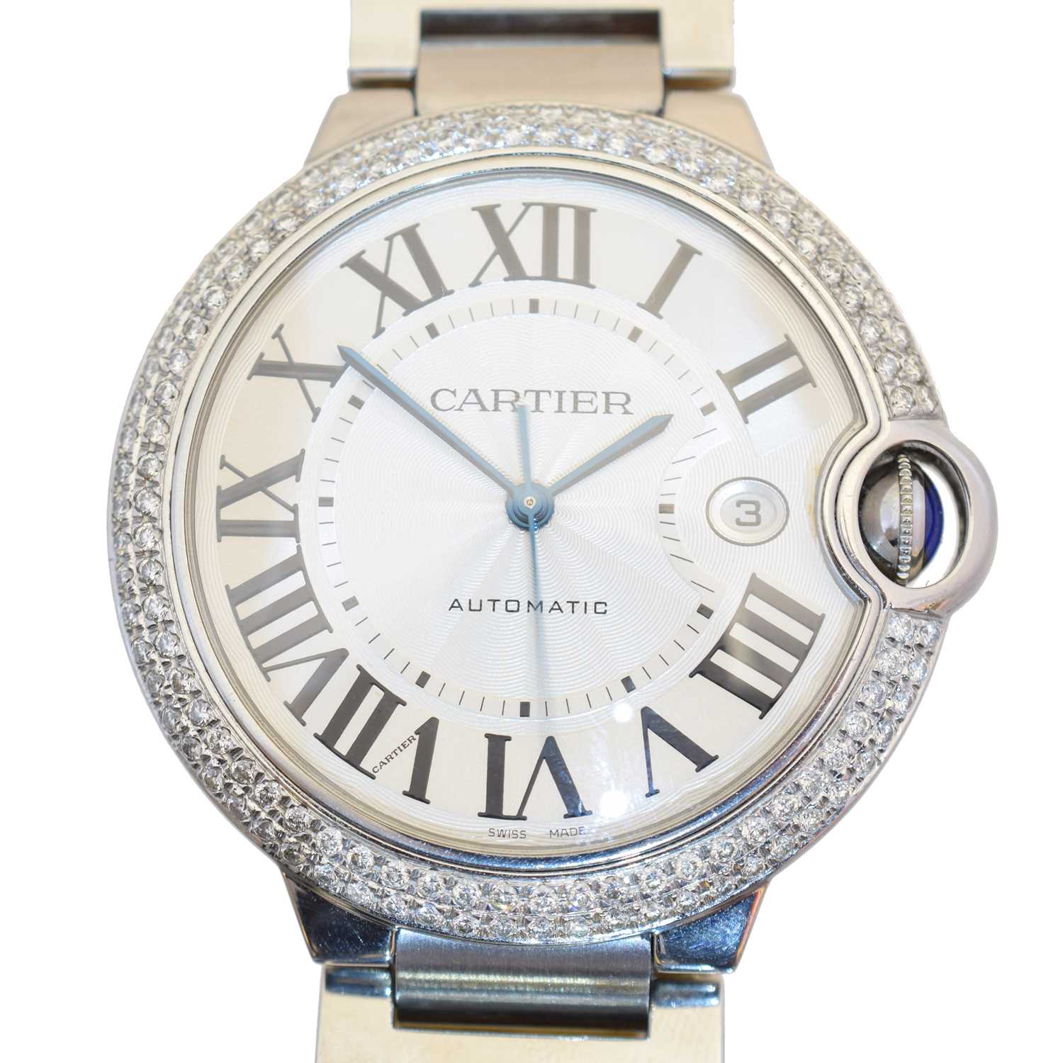Lot 130 - A bicolour Cartier Ballon Bleu watch