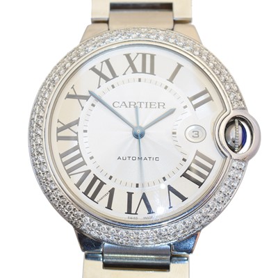 Lot 130 - A bicolour Cartier Ballon Bleu watch