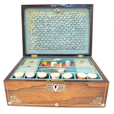 Lot 207 - Victorian Rosewood Sewing Box