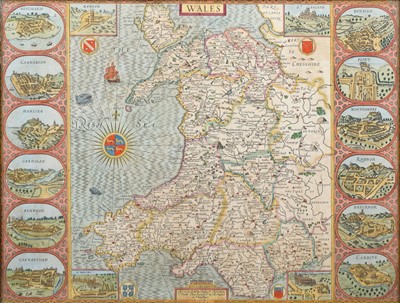 Lot 73 - John Speed, Map of Wales.