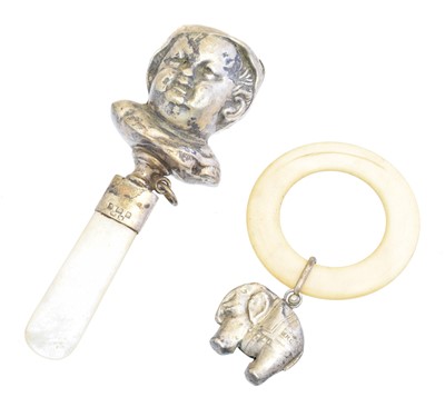 Lot 76 - Two early 20th century silver rattles