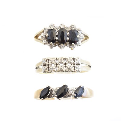 Lot 47 - Three 9ct gold dress rings