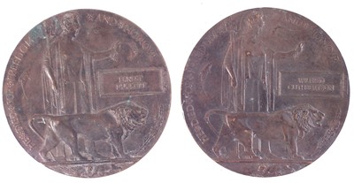 Lot 379 - Two WWI memorial plaques