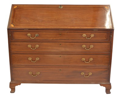 Lot 283 - George III mahogany bureau