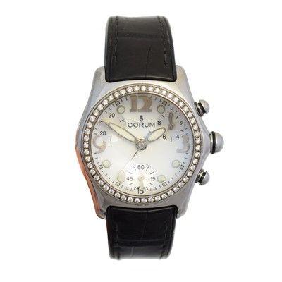 Lot 131 - A stainless steel and diamond Corum Bubble watch